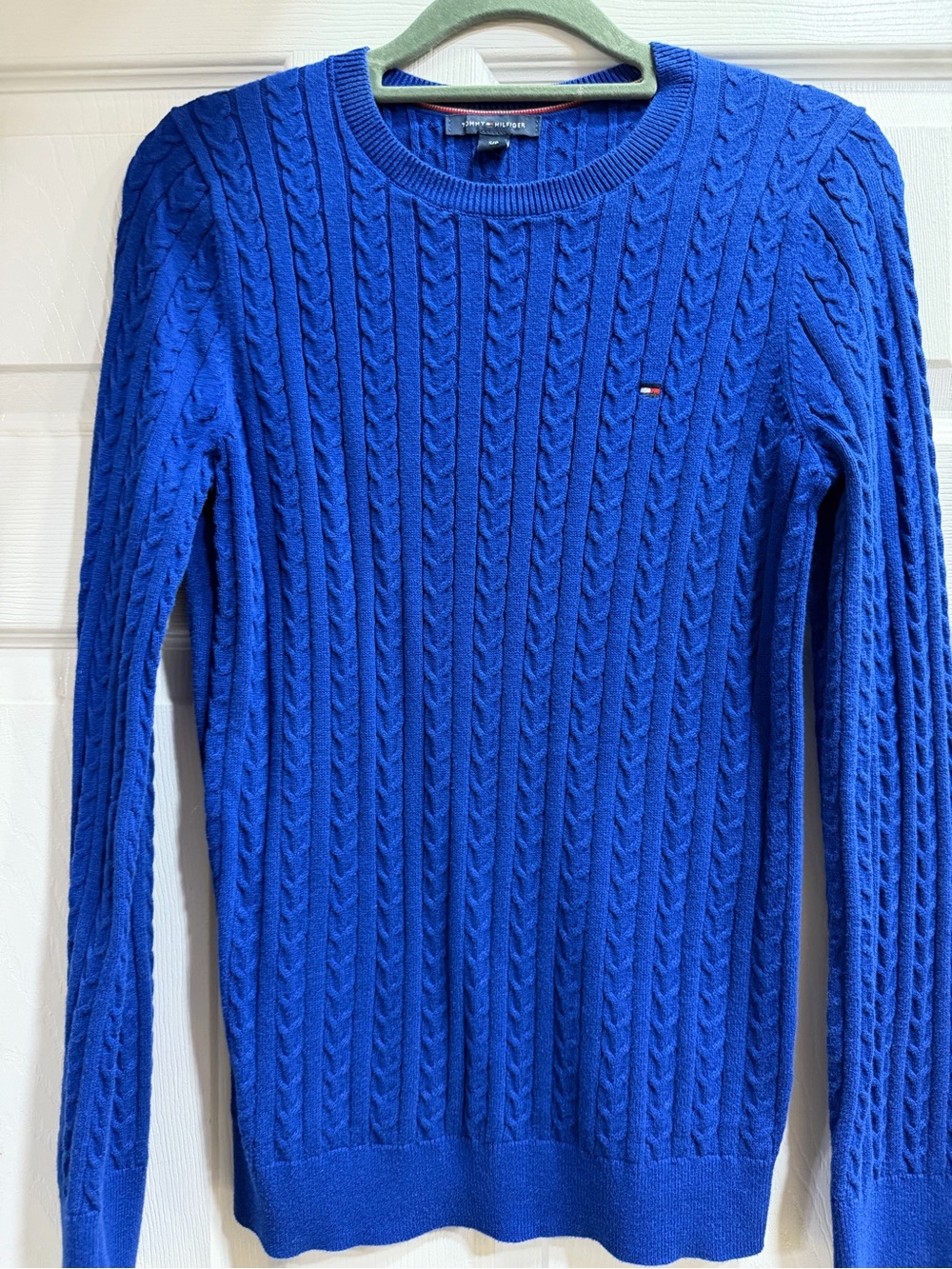 Tommy Hilfiger women’s Cable Knit Crewneck Sweater - Royal Blue